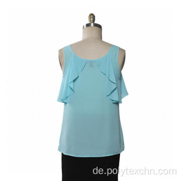 Damen Chiffon Bluse Rüschenärmel